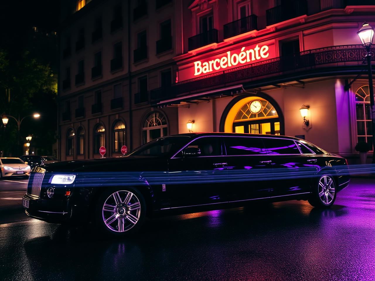 Luxury limousine outside Barcelona venue
